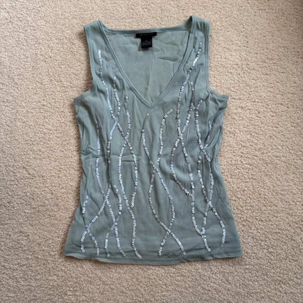 The Limited sequin design mesh tank too